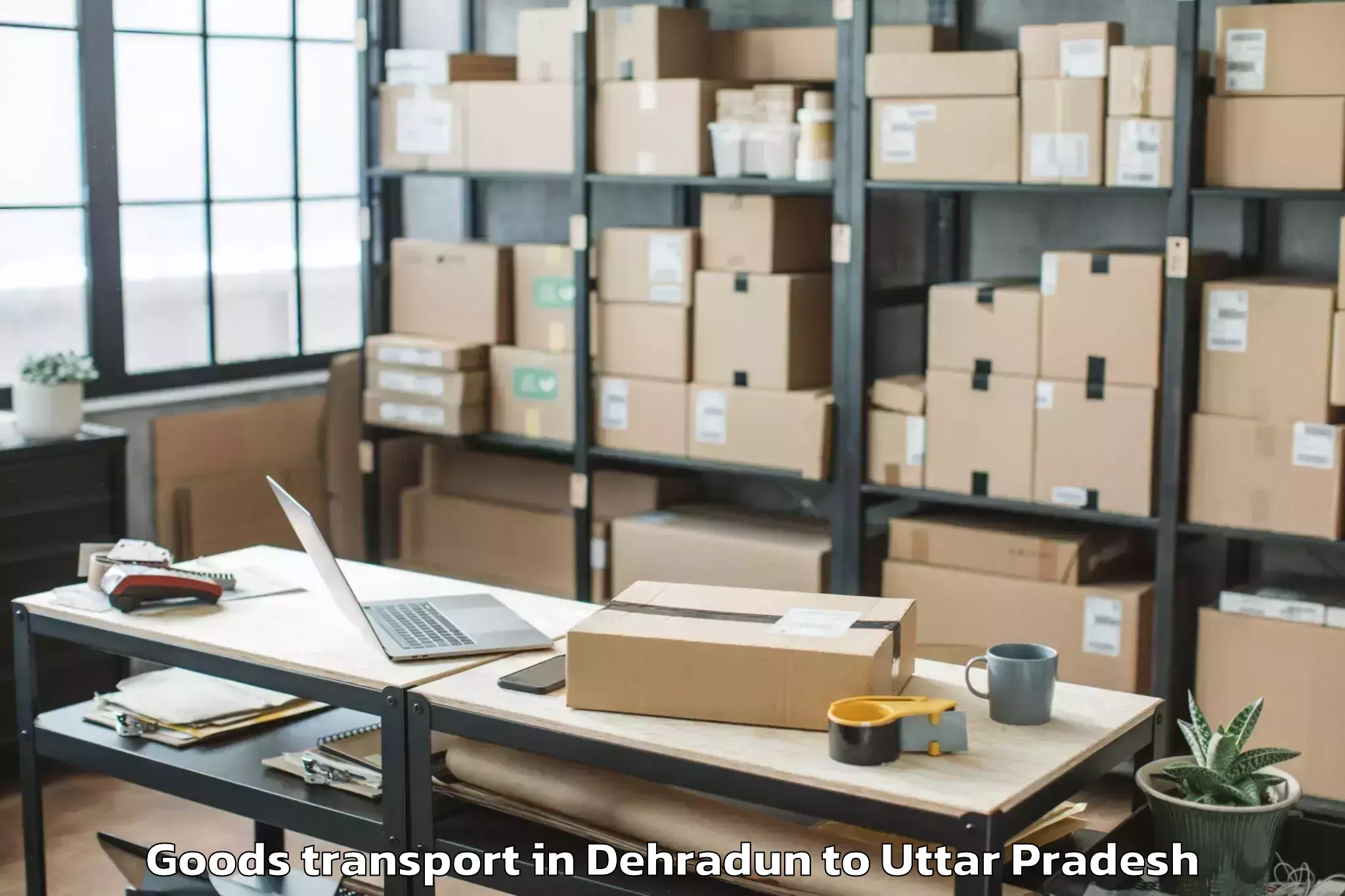 Trusted Dehradun to Tundla Goods Transport